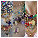 Boho Heart Charms for Jewelry Making DIY