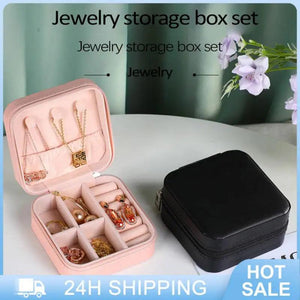 Velvet Jewelry Box Organizer Display Case Flannel Storage Drawer Portable