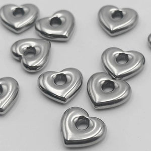 5Pcs Hollow Heart Charms Stainless Steel Pendant Diy Earring Necklace