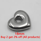 5Pcs Hollow Heart Charms Stainless Steel Pendant Diy Earring Necklace
