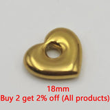 5Pcs Hollow Heart Charms Stainless Steel Pendant Diy Earring Necklace