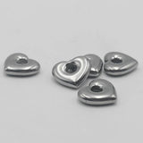 5Pcs Hollow Heart Charms Stainless Steel Pendant Diy Earring Necklace