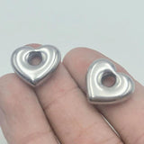 5Pcs Hollow Heart Charms Stainless Steel Pendant Diy Earring Necklace