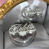 Custom Frosted Name Round Earrings Stainless Steel Personalized