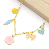 20Pcs Sakura Enamel Charms Alloy Flower Pendants 17*19MM