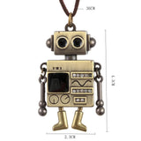 Vintage Long Robot Pendant Necklace for Women