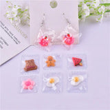 Heart Bear Egg Cookies Candy Bag Resin Charms Pendants DIY