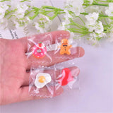 Heart Bear Egg Cookies Candy Bag Resin Charms Pendants DIY