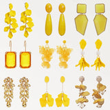 Crystal Acrylic Rose Petals Dangle Earrings Romantic Jewelry