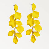 Crystal Acrylic Rose Petals Dangle Earrings Romantic Jewelry