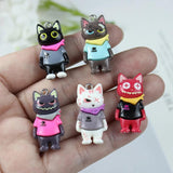 10Pcs Cartoon Cat Charm Resin Pendant for DIY Jewelry Making