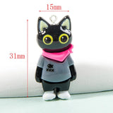 10Pcs Cartoon Cat Charm Resin Pendant for DIY Jewelry Making