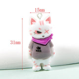 10Pcs Cartoon Cat Charm Resin Pendant for DIY Jewelry Making