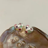 Ins French Love Heart M Zircon Earrings Women Party Jewelry