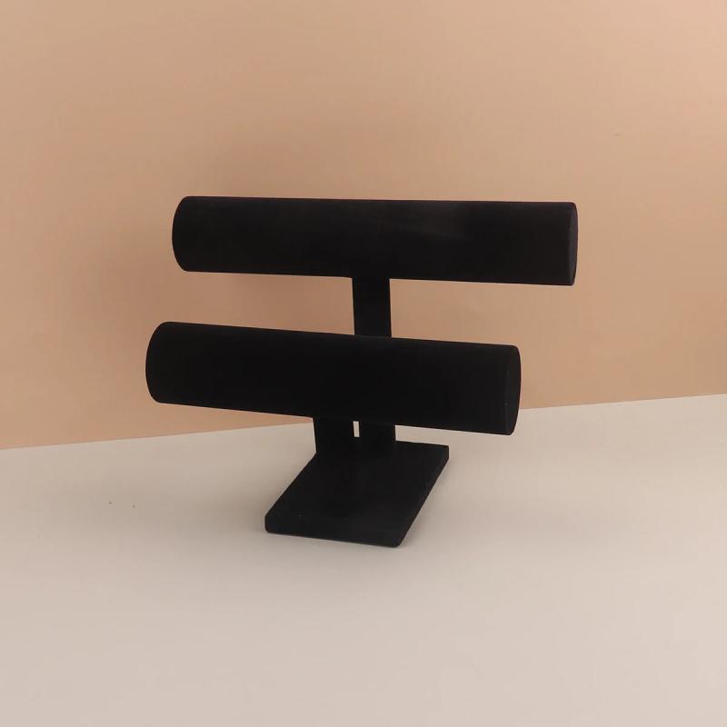 Velvet Jewelry Bracelet Storage Display Chain Watch T-Bar Rack