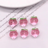 10Pcs Pink Peach Resin Fruit Charms for Jewelry Making DIY Crafts