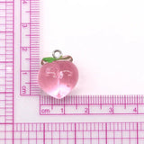 10Pcs Pink Peach Resin Fruit Charms for Jewelry Making DIY Crafts