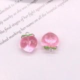 10Pcs Pink Peach Resin Fruit Charms for Jewelry Making DIY Crafts