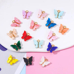 20Pcs 14x13mm Resin Acrylic Butterfly Charms DIY Jewelry Making Accessories