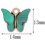 20Pcs 14x13mm Resin Acrylic Butterfly Charms DIY Jewelry Making Accessories
