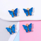 20Pcs 14x13mm Resin Acrylic Butterfly Charms DIY Jewelry Making Accessories