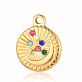 3pcs Starry Sky Rhinestone Stainless Steel DIY Necklace Pendant