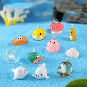 10pcs Marine Animal Charms for Jewelry Making Resin Beach Pendant Craft Diy