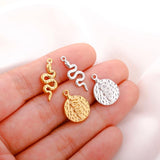 3PCS Stainless Steel Charms Heart Butterfly Sunflower Snake Dog