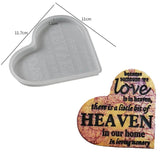 Crystal Heart Memorial Sign Resin Molds DIY Craft Coaster Silicone Mould