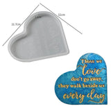 Crystal Heart Memorial Sign Resin Molds DIY Craft Coaster Silicone Mould