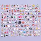 50PCS Enamel Charm Animal Flower Alloy Tai Chi DIY Earring