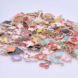 50PCS Enamel Charm Animal Flower Alloy Tai Chi DIY Earring