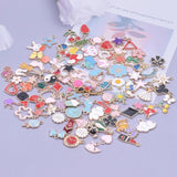 50PCS Enamel Charm Animal Flower Alloy Tai Chi DIY Earring