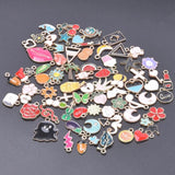 50PCS Enamel Charm Animal Flower Alloy Tai Chi DIY Earring