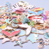 50PCS Enamel Charm Animal Flower Alloy Tai Chi DIY Earring