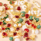 10pcs Chinese 3D Plated Jade Lucky Charm Pendant for DIY Jewelry Making