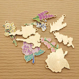 10pcs Flower Charm for Jewelry Making Enamel Necklace Pendant Keychain
