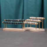 3-layer Jewelry Display Rack Wood Sponge Rod Ring Storage