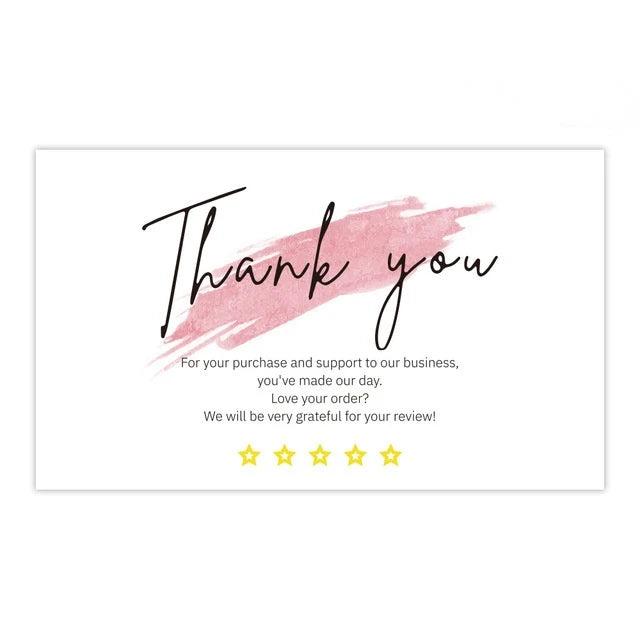 Pink Thank You Order Gift Cards Foil Greeting Box Decoration