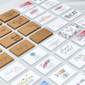 Pink Thank You Order Gift Cards Foil Greeting Box Decoration