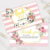 Pink Thank You Order Gift Cards Foil Greeting Box Decoration