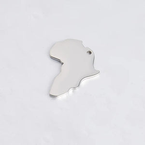5pcs Africa Map Pendant Charm Accessories Stainless Steel Bright Finish
