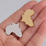 5pcs Africa Map Pendant Charm Accessories Stainless Steel Bright Finish