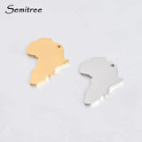 5pcs Africa Map Pendant Charm Accessories Stainless Steel Bright Finish