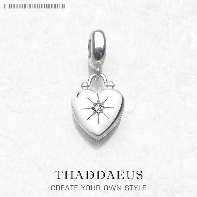 Vintage Heart Locket Charm Pendant, 925 Sterling Silver
