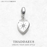 Vintage Heart Locket Charm Pendant, 925 Sterling Silver