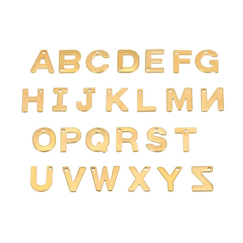 26pcs Stainless Steel Letter Charms for DIY Jewelry Making