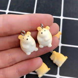 10pcs Mini Hamster Animal Charms Resin DIY Jewelry Pendants
