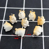 10pcs Mini Hamster Animal Charms Resin DIY Jewelry Pendants
