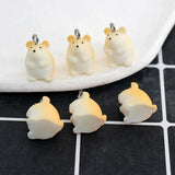 10pcs Mini Hamster Animal Charms Resin DIY Jewelry Pendants
